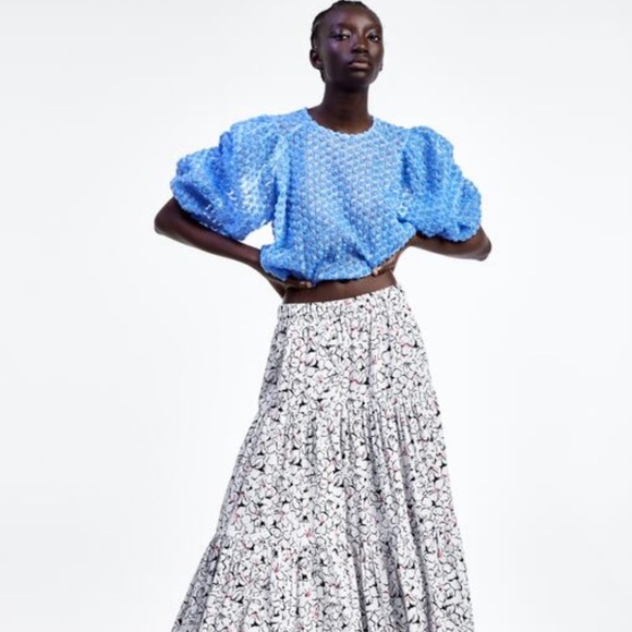 Zara Floral Shirt - Size M - Boho Chic Lightweight Top - Picture 5 of 12